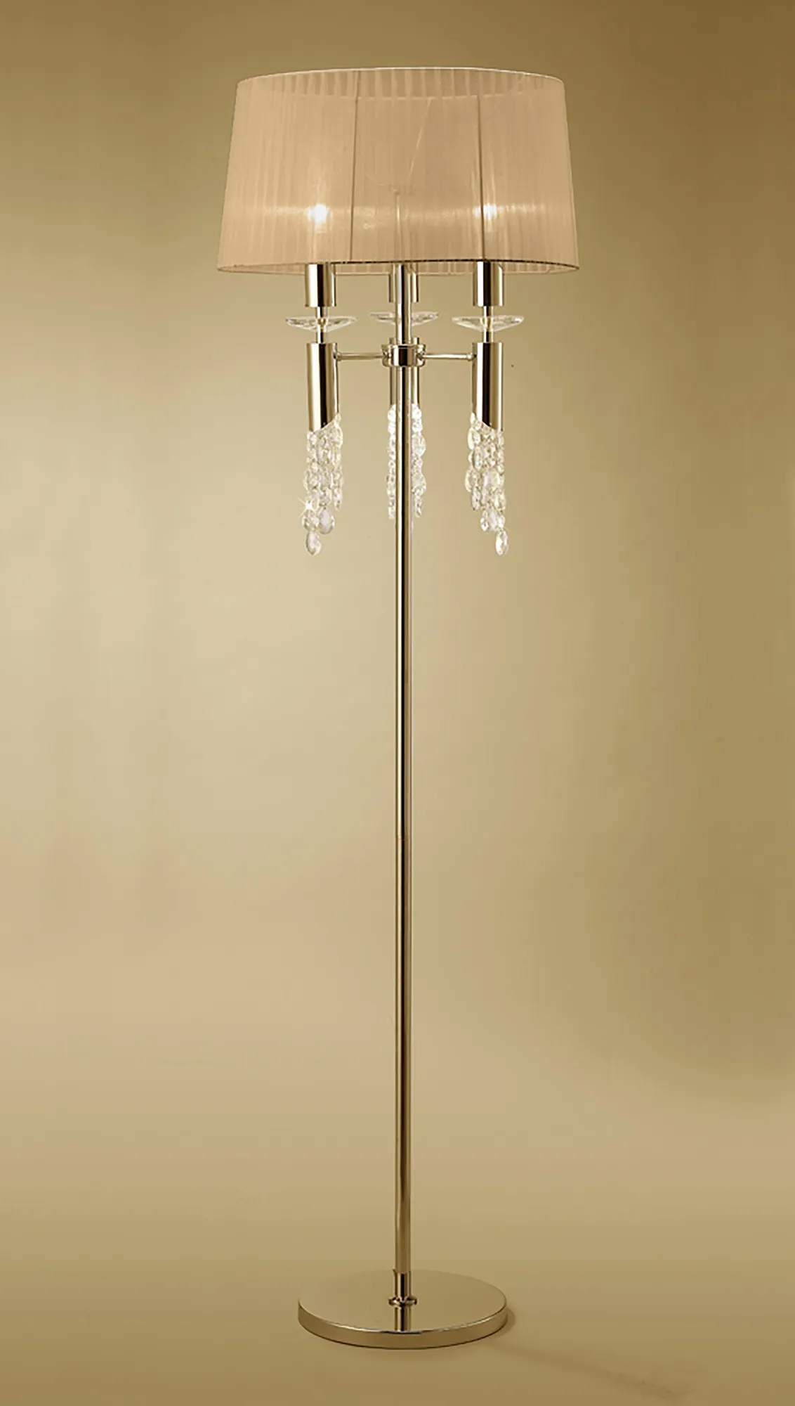 M3869FG/SBS  Tiffany FG Crystal 175cm Floor Lamp 3+3 Light